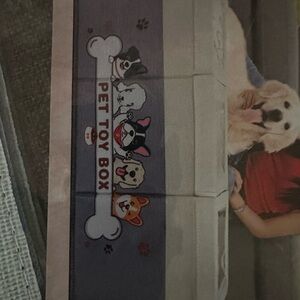 Charming Pet Toy Organizer with Cartoon Dogs - Gray